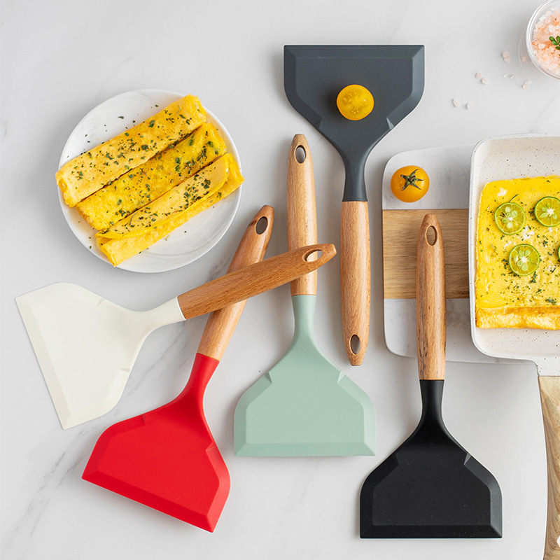 Okonomiyaki Spatula - الغذاء الصف سيليكون أواني الطبخ تاماغوياكي
